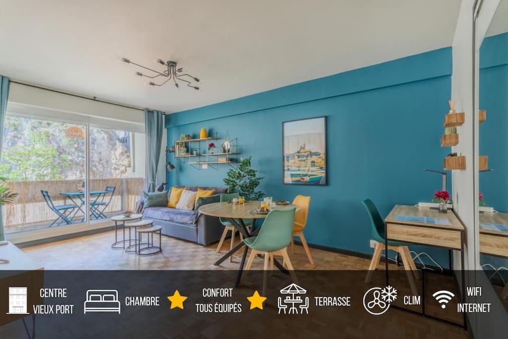 Divine Idylle Central Vieux-Port Terrasse Clim Marsilya Dış mekan fotoğraf